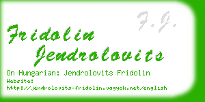 fridolin jendrolovits business card